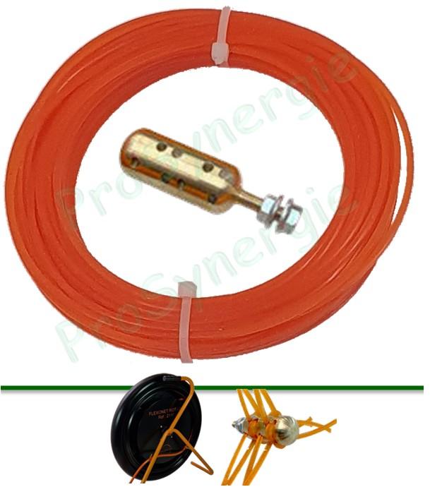 Tête Alu Multibrins (12 fils) avec Bobine de 12 m en Fil carré 2 mm - pour Flexonet 12/12 Rotatif