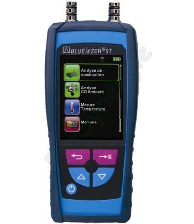 Bluelyzer ST - analyseur de combustion compact sans imprimante et avec cellule CO standard : 0 à 2.000 ppm - 6.000 ppm max)