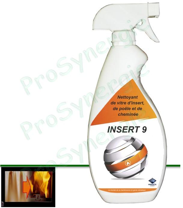Insert 9 - (Vaporisateur tête + réservoir) 750 ml de produit nettoyant et dégoudronnage de vitre d'insert ou poêle