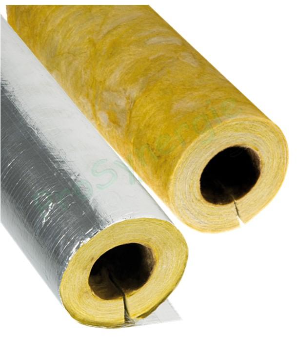 Coquille isolante concentrique laine de verre (60 à 90 Kg/m²) Longueur 1,2m Epaisseur 20mm - pour tuyau Øint. 22mm (43,2m ou 36 pce/carton)