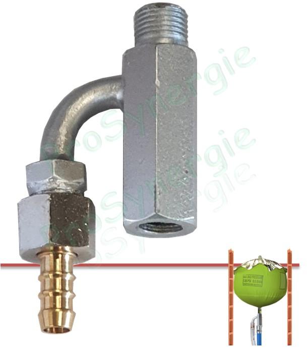 Raccord Adaptable Gonflage Ballon contrôle d´étancheité (12X175) avec tétine tuyau air comprimé