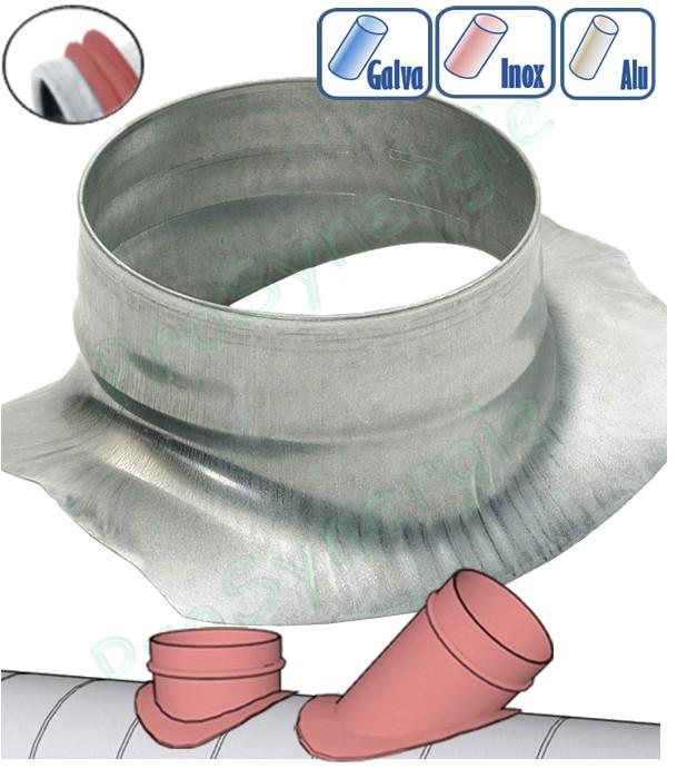 PEC - Piquage Equerre Circulaire Galva avec ou sans Joint - (Réseaux de ventilation et conduit d´air)
