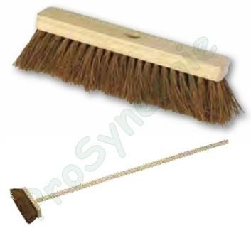 Balais droit en fibre coco 290mm emmanché bois