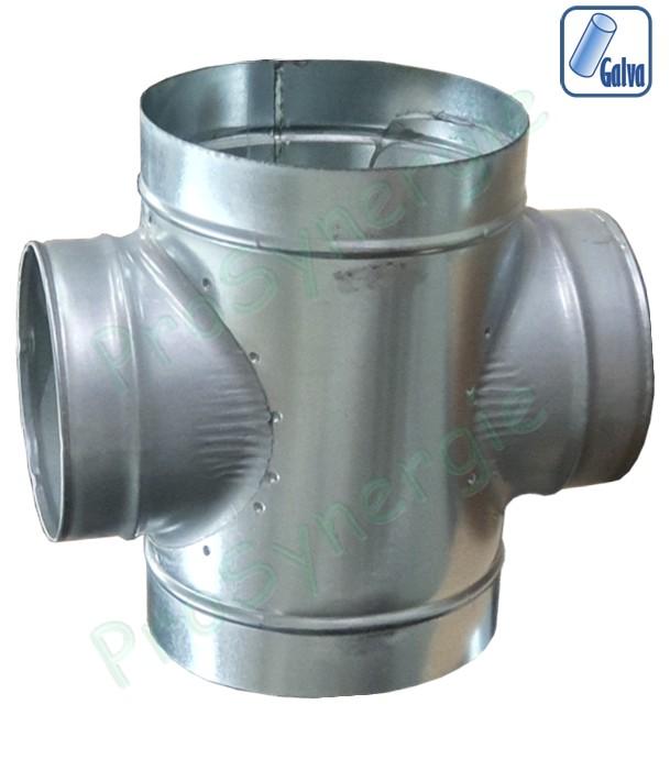 CXE - Croix équerre acier galvanisé Ø 80 à 355 mm pour tuyau (air ventilation)