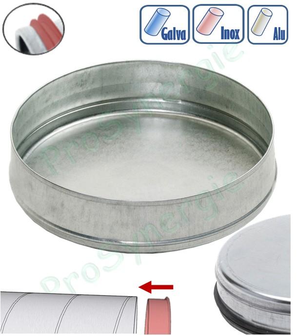 BM / BF - Bouchon mâle ou femelle Ø 80 à 1250 mm pour tuyau (air ventilation) - Option galva / inox / aluminium / avec ou sans joint