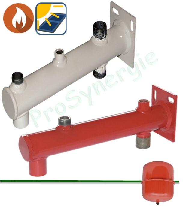  Support mural pour vase d´expansion fermé chauffage ou solaire raccordement Ø 3/4   modèle Rouge équipé avec accessoires montés 
