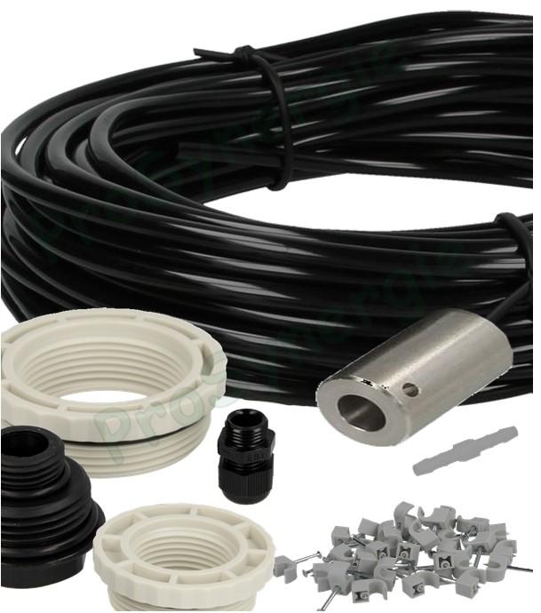Set de montage (Sonde + raccords et tuyau 20m) Pneumofix 2 pour (raccordement jauge pneumatique) citernes souterraines et dans la cave