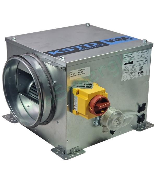Caisson KSTD ECOWATT Extraction / Insufflation débit jusqu´à 6200m3/h avec interrupteur de proximité (Option isolation 10 ou 50mm, dépressostat...)