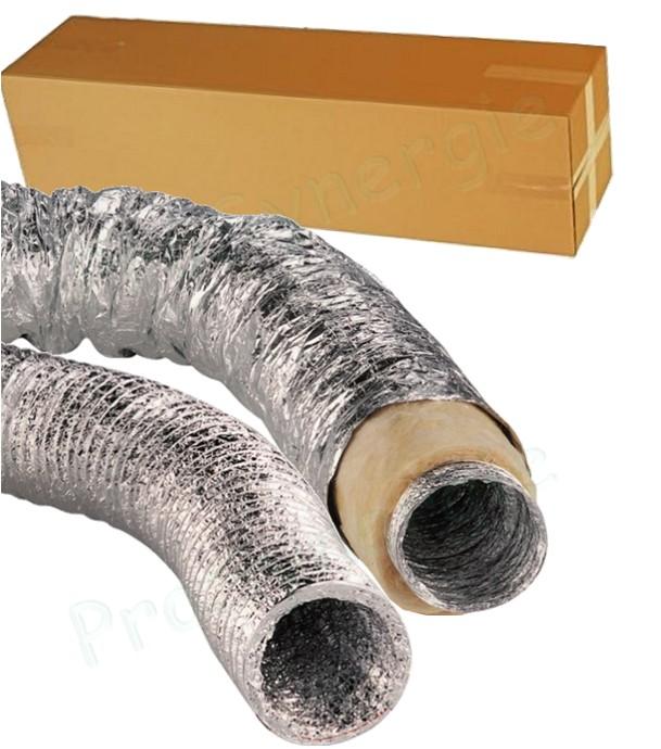 Gaine souple aluminium M0/M1 phonique ou thermique, avec ou sans isolant (25 ou 50 mm) - VMC, chauffage ventilation, conduit d´air