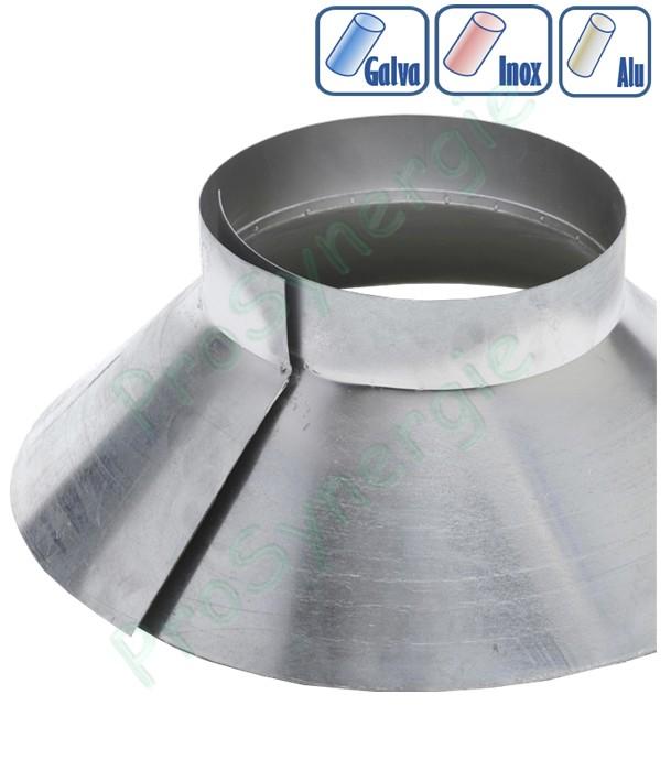 BAV / BAVO - Bavette d'étanchéhité (option ouverture latérale) pour tuyau de ventilation Ø 80 à 1250 mm - Option galva / inox / aluminium