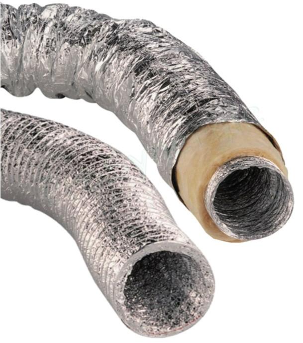 Gaine de 10 mètres VMC Souple Alu avec ou sans isolant - Chauffage - Ventilation et conduit d´air