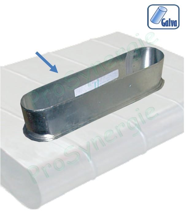 PDOP - Piquage droit (sur plat d'un tube) oblong acier galvanisé  hauteur de 8 à 52 cm (équivalence Ø 160 à 800 mm)