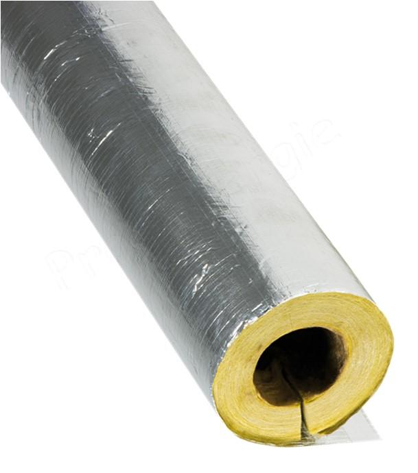 Coquille isolante concentrique laine de verre (60 à 90 Kg/m²) + protection aluminium Longueur 1,2m Epaisseur 30mm - pour tuyau Øint. 108mm (4,8m ou 4 pce/carton)