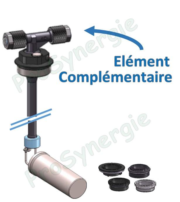 Ensemble d´extension (accouplement/batterie) d'aspiration fioul EUROFLEX, plongeur 2m avec floteur + adaptateurs G2 , M60x4, S75x6, Bride Ø68mm