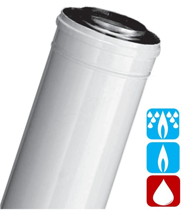 Conduits Concentrique Inox / Galva - L = 1mètre - pour chaudières ventouses Gaz ou Fuel