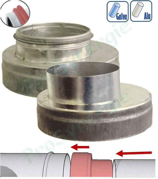 RPC & RPE - Réduction plate concentrique ou excentrée Ø 80 à 710 mm pour tuyau (air ventilation) - Option galva / aluminium / avec ou sans joint