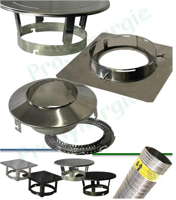 Kit Terminal de cheminée Tout-en-un Ecoten pour tubage flexible en boisseau Ø80/86 à 200/206