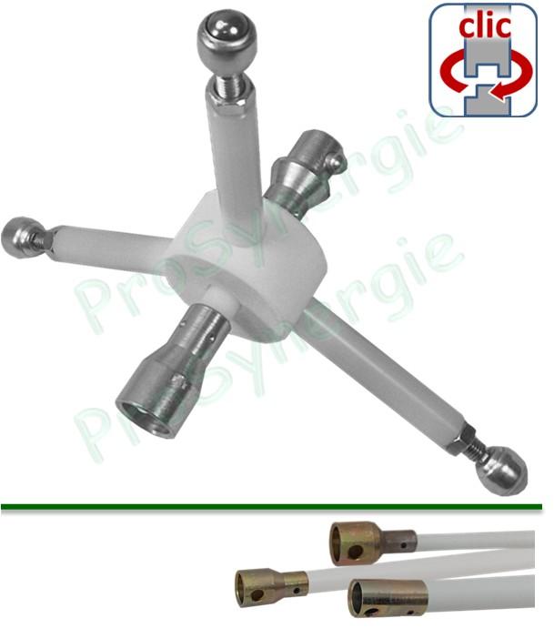 Guide de centrage ramonage conduit Ø 250 à 370 mm - cannes Rotoflex Ø 12 et 18 mm