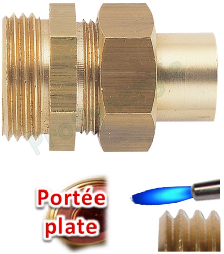 Union 3 pièces (joint plat) droit Visser M - Souder 331GC
