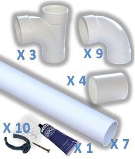 Kit conduit Ø51 ALDES - 3 prises