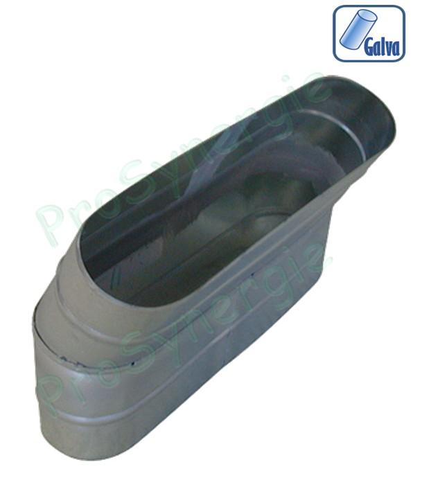 CVO30 - Coude 30° vertical oblong acier galvanisé hauteur de 8 à 52 cm (équivalence Ø 160 à 800 mm)
