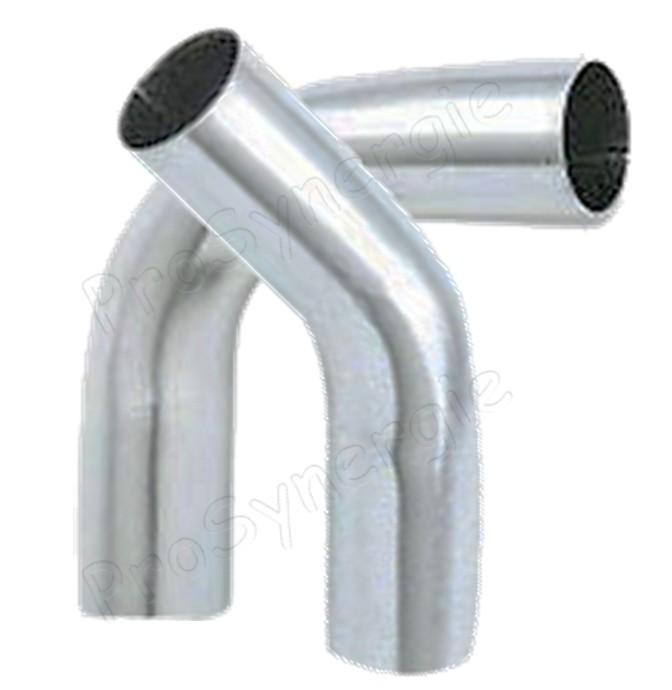 Coude acier galvanisé 45° ou 90° Øext. 50 à 100 mm ép.1 mm (paroie lisse aspiration granulés)