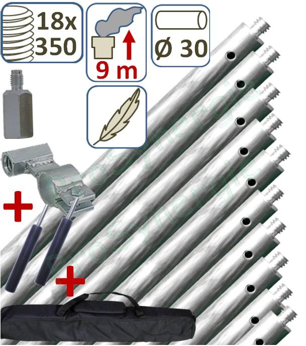 Kit Alu´´Cheminée de Campagne´´ (contient 9 Cannes aluminium Ø 30 mm de longueur 1m et 1 adaptable) 