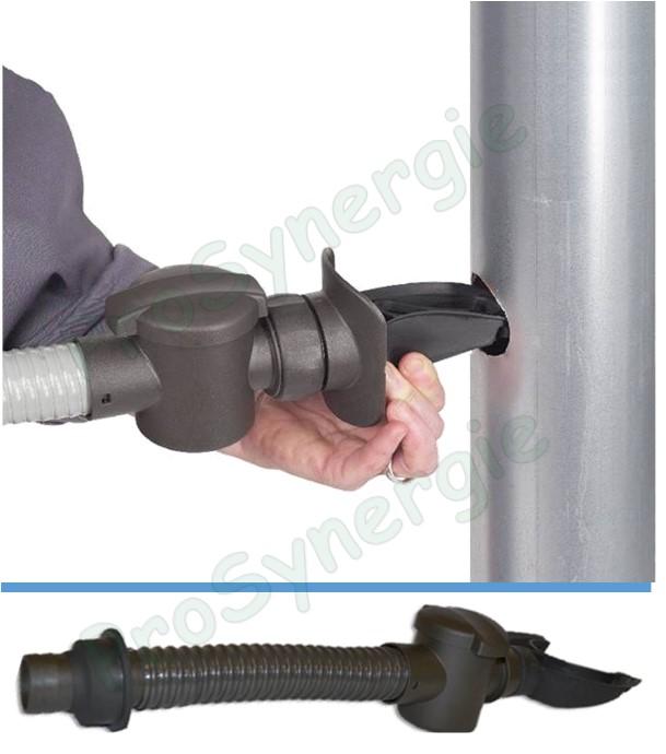 Collecteur filtrant gouttière - remplissage cuves deau de pluie (Long.= 40cm) Speedy gris anthracite - Installation sans couper le tuyau de descente gouttière Ø 70 à 110 mm