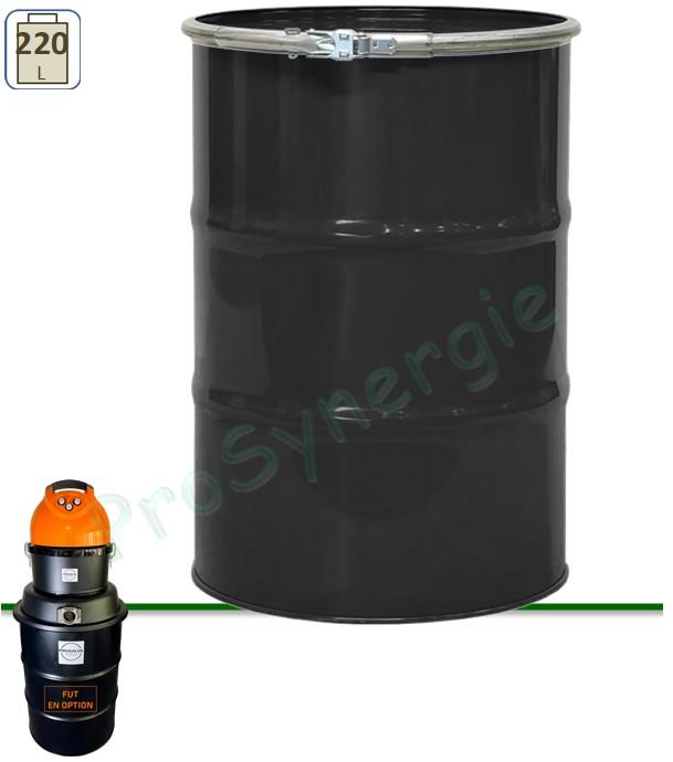 Fût rénové de 220 Litres à ouverture totale pour aspirateur Spiro 2000