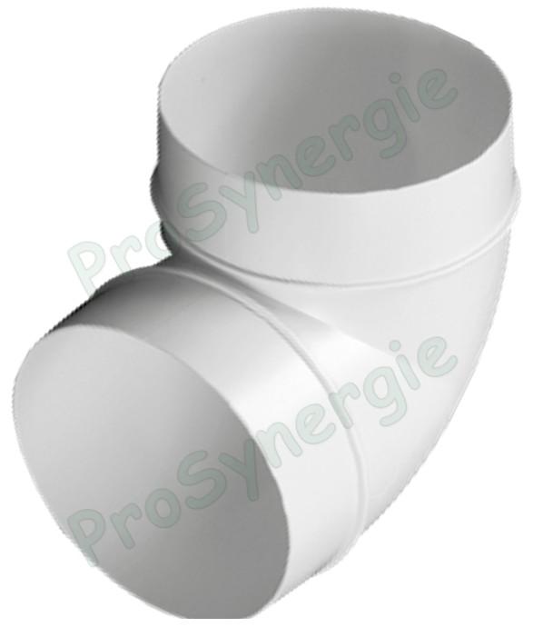 Raccord coudé mâle 90° plastique ABS blanc pour tuyau Øint 125 mm (ventilation)