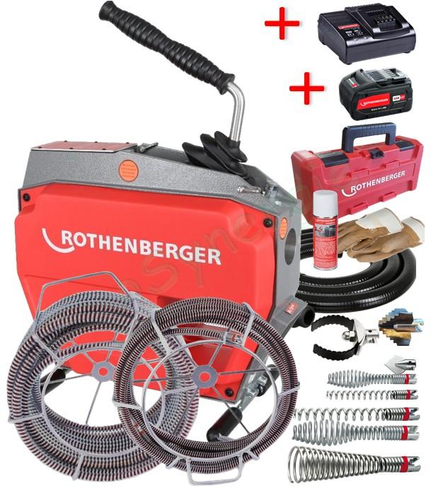 DESTOCKAGE - Ensemble Déboucheur R600 VarioClean appareil de base avec Flexible SMK DuraFlex avec set d´outils 16+22mm et batterie Li-HD 8,0 Ah 18V et Chargeur