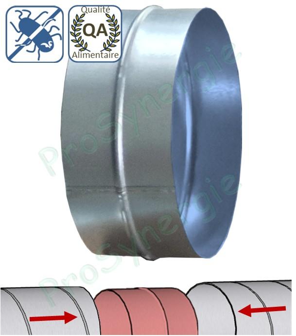 RM - Raccord mâle acier galvanisé + traitement anti-microbien Øext. 125 mm ventilation