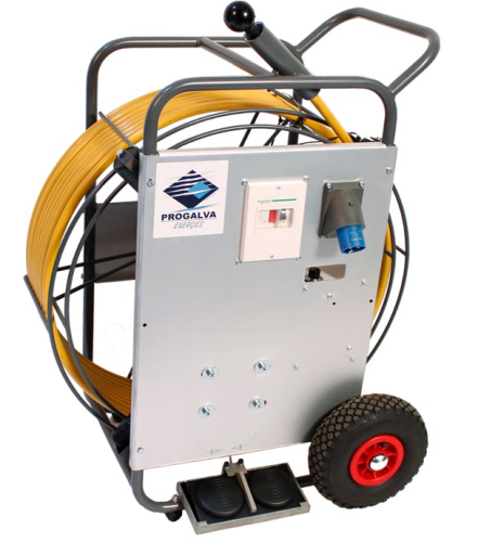 Rotobrosse 22 m électrique 350 W en chariot pour brossage conduit de ventilation