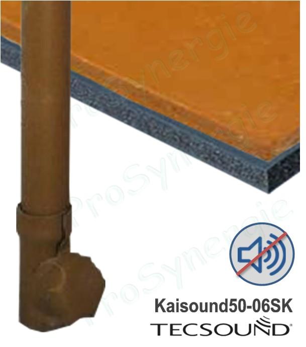 Plaque Isolant acoustique adhésive largeur 1.20 m pour conduits et réseaux masse lourde polymère sans bitume Tecsoud (Kaisound), option 2 composants av. mousse noir NBR ép. 6mm