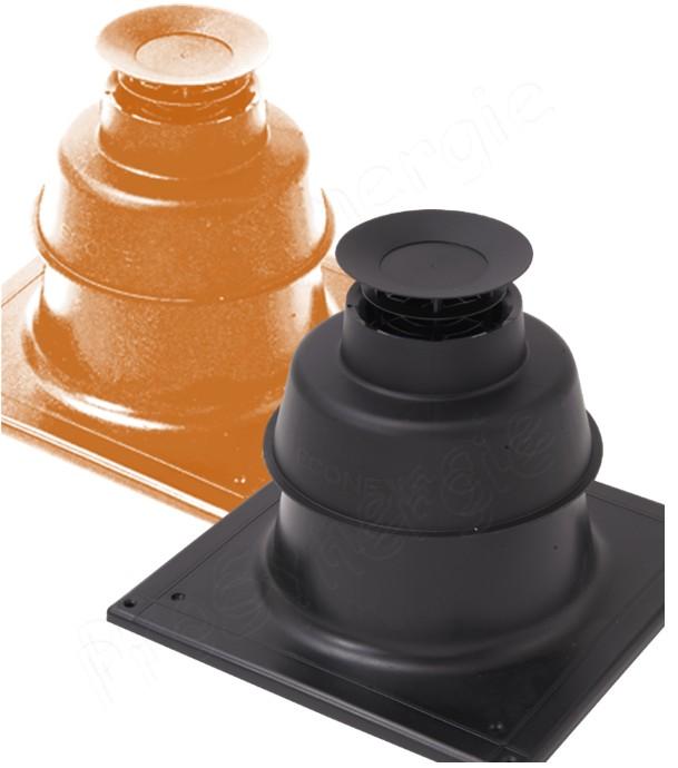 Terminal Cheminée - EcoNext Noir - Tubage Flexible PPL pour Chaudières gaz Condensation ou fioul Condensation