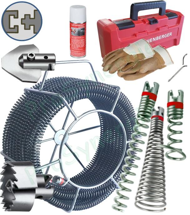 Jeu de flexibles Ø32 standard et outils pour déboucheur électrique