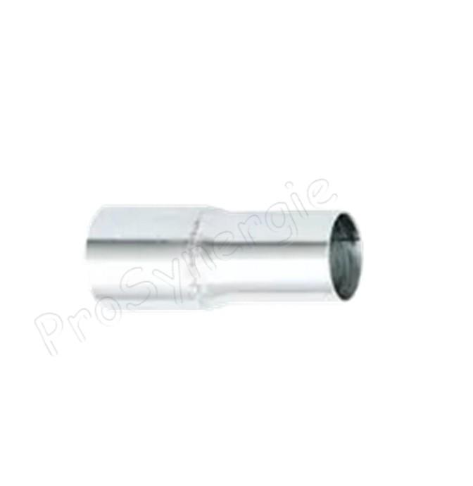 Réduction tube acier galvanisé pour systèmes de transfert de granulés Ø 50 vers 60 mm à 80 vers 100 mm (paroi lisse aspiration granulés)