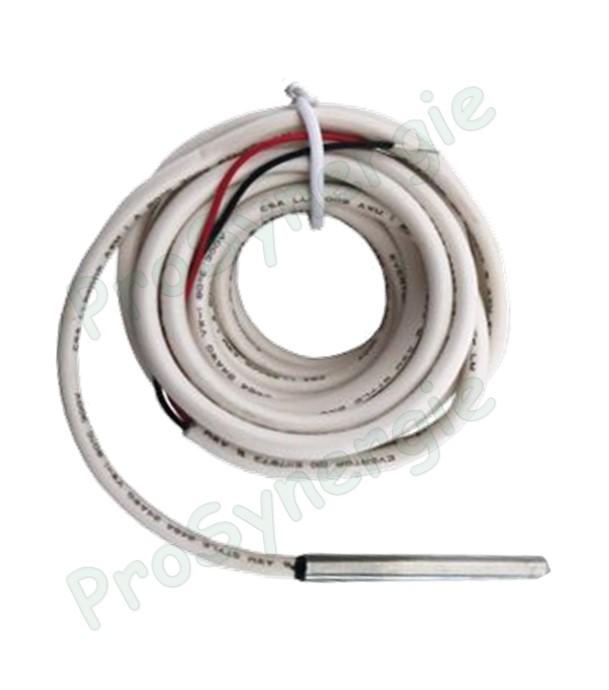 Sonde électronique de température d'eau (départ ou retour) montage en applique (sur l'extérieur du tuyau) CTN 10 K at 25 °C (class I, IP68, sauf connecteur)