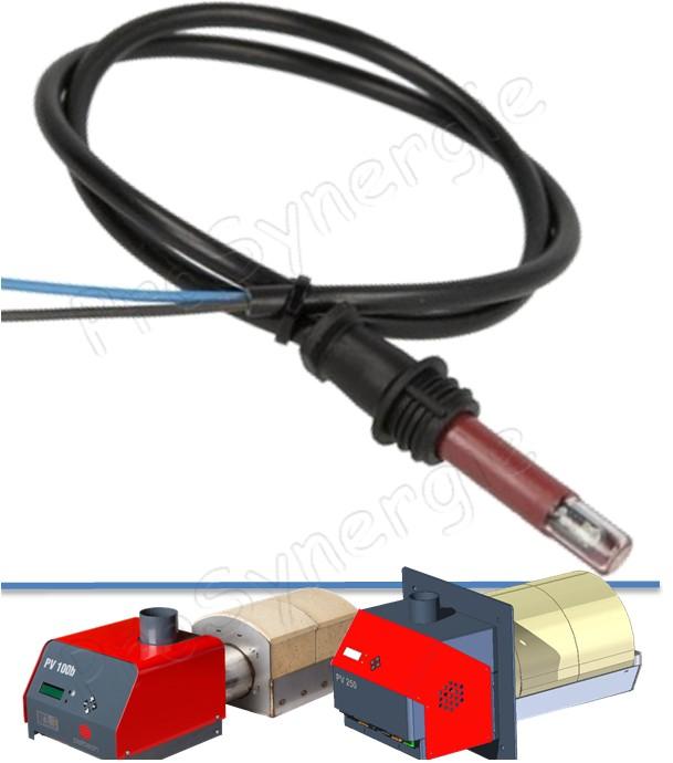 Cellule photoélectrique avec manchon de blocage caoutchouc pour brûleur Pelletech PV 100/180/250/350 et PK15 - câble longueur 40 cm