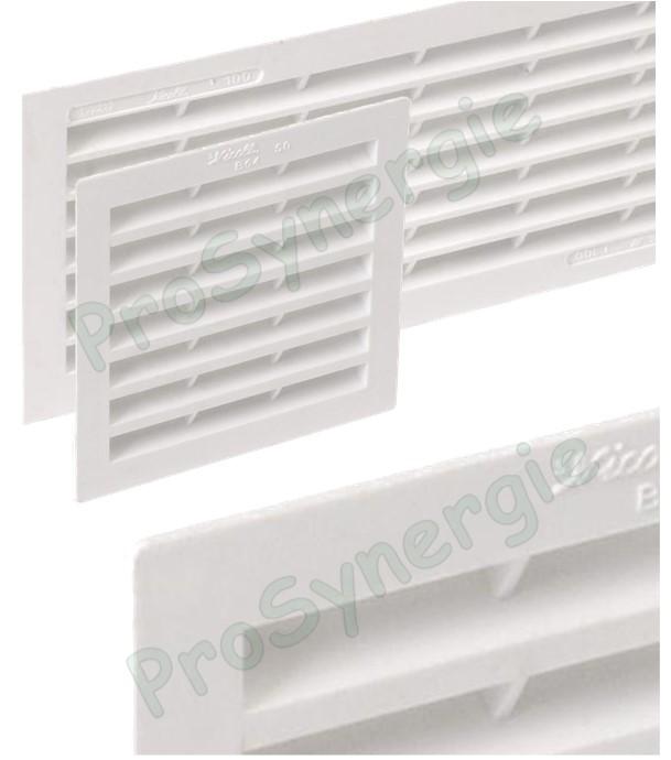 Grille de ventilation avec mousticaire (à visser coller) - couleur blanche