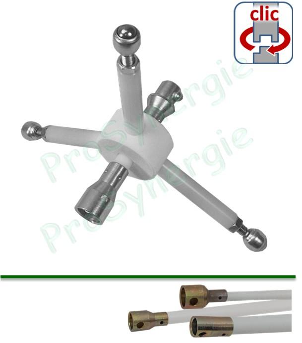 Guide de centrage ramonage conduit Ø 250 à 370 mm - cannes Rotoflex Ø 12 et 18 mm