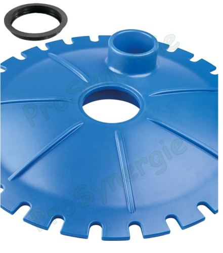 Couvercle Ø 500mm avec 2 connections Ø 100mm pour la conversion d´une cuve fioul enterré en réserve d´eau de pluie