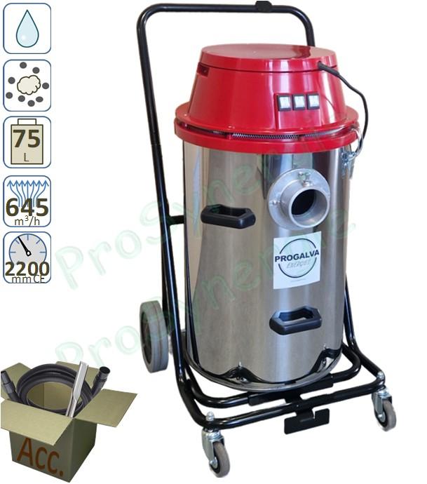 Aspirateur ramonage Neso 76CB-AM - cuve basculante 75 litres - 3 Moteurs 1000 watts