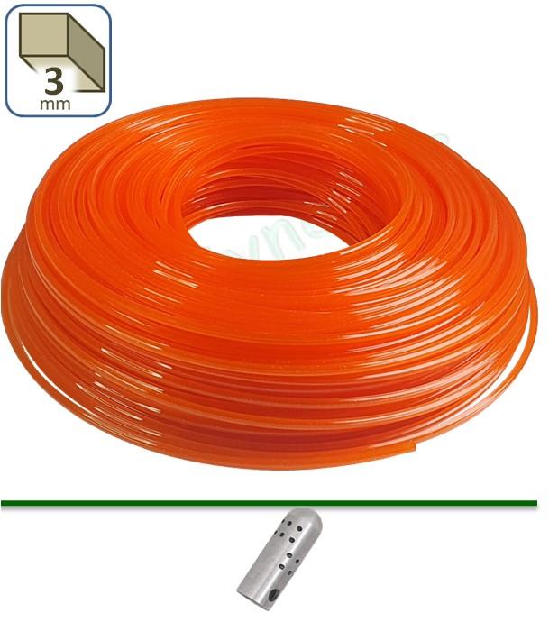 Recharge de 60 m de fil carré 3 mm pour Rotoflex Ø 12 et 18 mm