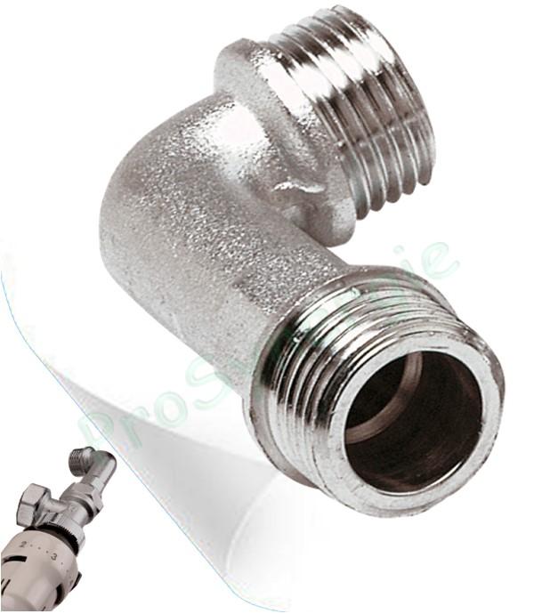 Coude laiton mâle chromé Ø 1/2´´ pour robinet de radiateur