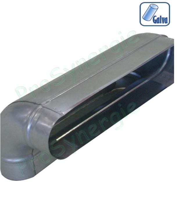 CVO90 - Coude 90° vertical oblong acier galvanisé hauteur de 8 à 52 cm (équivalence Ø 160 à 800 mm)