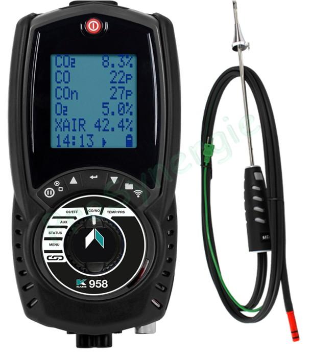 Analyseur de combustion et climatisation Kane 958 - Cellule CO 10.000 ppm - Bluetooth + sonde + chargeur + Kane-Link