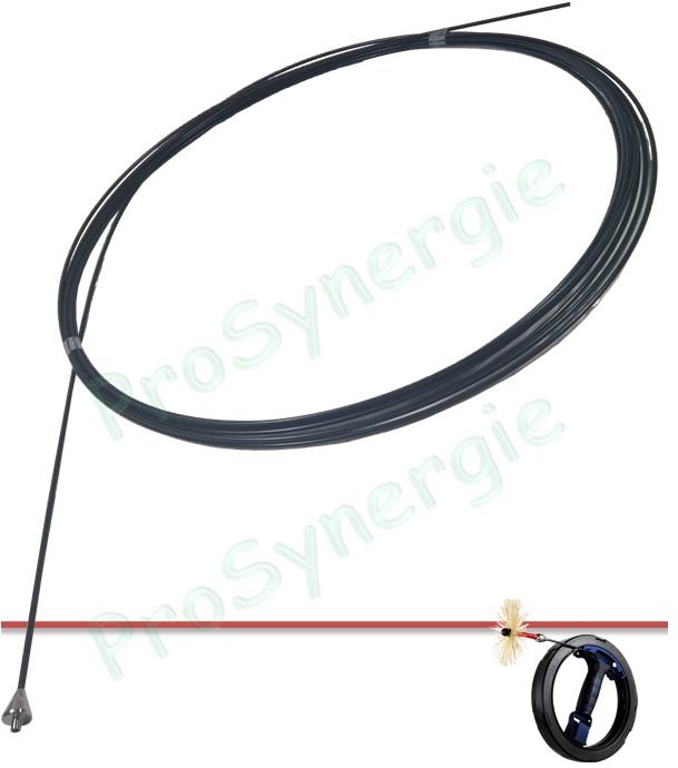Tige de remplacement en fibre de verre Ø 4,5 mm, longueur 15 m pour Enrouleur ramonage 15m Mini S 