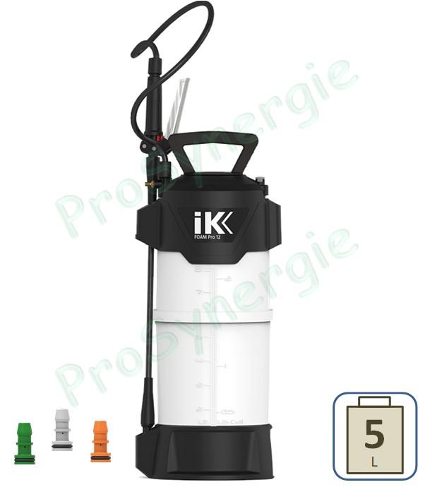 Pulvérisateur à main (motorisable) 8L (5L utile) Type ''Mousse'' IK FOAM Pro 12  avec 3 mousseurs et connecteur air comprimé