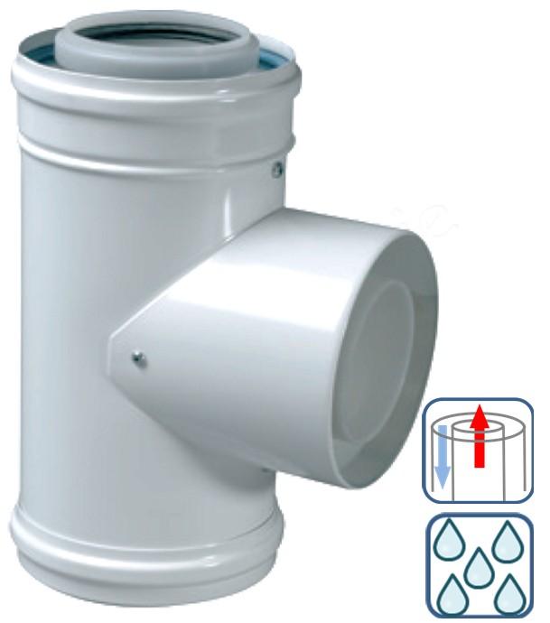 Té de Visite + Tampon - Tubage Concentrique PPs / Galva - Gaz/Fioul Condensation